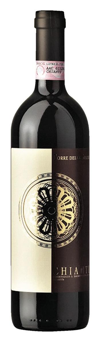 Vue rapprochée de l’étiquette Torre delle Grazie Chianti